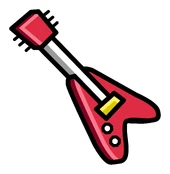 Red Electric Guitar pin