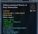 Nethersummoned Sleeves of Fiery Destruction