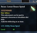 Focus: Lesser Reuse Speed