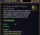 Common Deathfist Umbrae Armor Plans