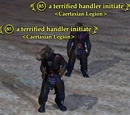 A terrified handler initiate
