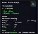 Runed leather whip