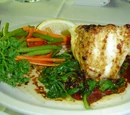 Chilean Sea Bass with Garlic, Basil and Vegetables