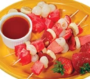 Japanese Fruit Skewers with Plum Sauce