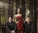 Stefan, Katherine, and Damon