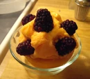 Orange Sherbet Cups with Blackberries