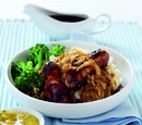 Bangers and Bramley Mash