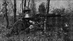 Czech soldiers with a Tk vz. 24 heavy machinegun waiting for the advancing Polish troops on October 10, 1938.