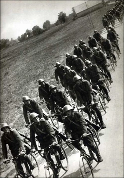 Cyclist unit of the 14. divize “Fibich” on the offensive south of Ivančice, October 25, 1938.