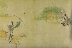 古代「笠懸」示意圖