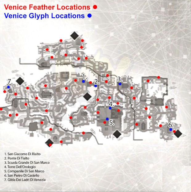 assassins creed 2 feathers map