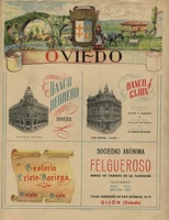 Publicidad del Banco Herrero y el desparecido Banco de Gijón