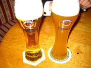 Kristallweißbier (left) and Hefeweißbier (right) from Erdinger Weissbräu