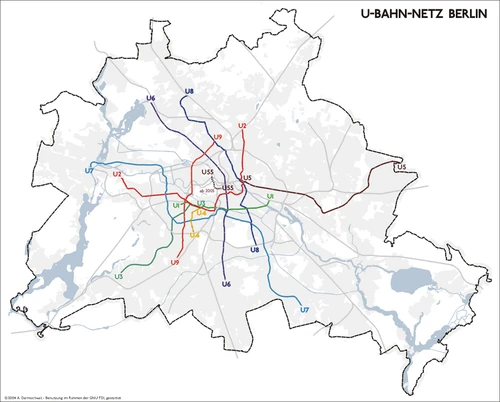 Karte U-Bahnnetz Berlin