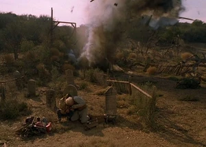Doc and Marty blast a hole in the sealed entrance.