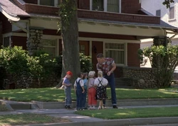Biff taunts the kids with their ball.