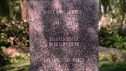 Buffy's tombstone, after her second death jumping into Glory's portal.