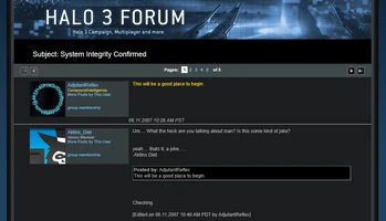 A Screenshot of AdjutantReflex's First Post