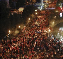 17th Ave after a Flames playoff game in 2004