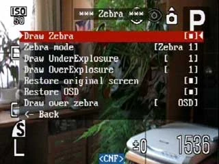 Zebra menu