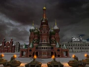 Prism Tanks preparing to fire on St. Basil's Cathedral.