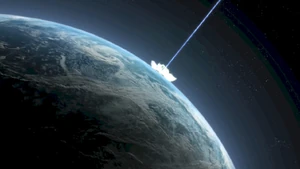 Space view of the Ion Cannon blast.  Immediately afterwards, the Liquid Tiberium Explosion destroyed most of Eastern Europe.