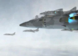 Allied Harriers in flight