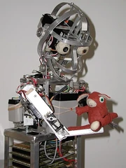 Steve Grand's robot, Lucy with norndoll Ron by Data