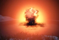A TAC explosion on the sea at night.