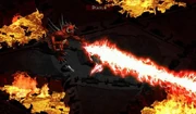 Diablo casting his Red Lightning Hose spell.