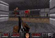 A screenshot from the PlayStation version of Doom
