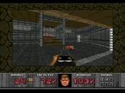A screenshot from the 32X version of Doom