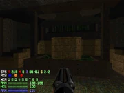 Look on the left wall at the strange texture