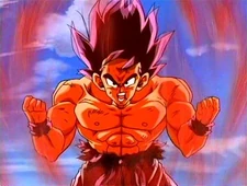 Goku uses the Kaio-ken technique against Cooler.