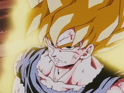 Goku is the first to achieve the Super Saiyan form after witnessing Krillin's murder at the hands of Frieza.