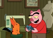 Spanky puts Ling-Ling to work.