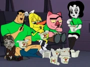 The housemates enjoy Ling-Ling.