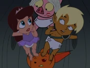 The babies pose as Charlotte.