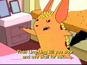 Ling-Ling challenges Clara to a battle.