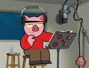 Spanky recording his lines.
