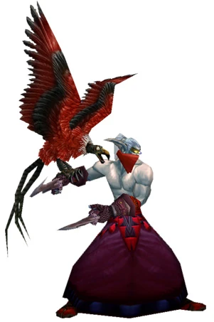 Tharion Greyseer and Blood, his savage dire condor.