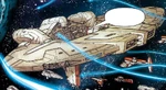 Misiles nucleares pasan al lado de las naves de la República.
