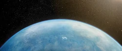 Otra vista espacial de Manaan.