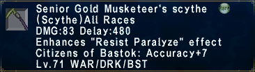 Senior Gold Musketeer's Scythe