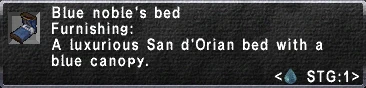 Blue Noble's bed