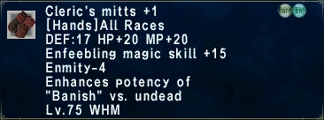 Cleric's Mitts +1