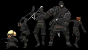 All five races in full Ninja's Garb.