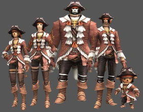 All 5 races in full Corsair's Attire.