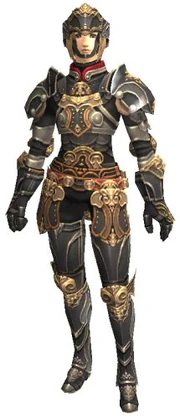 A Hume female in the Valkyrie's Breastplate Set.