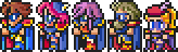 The main cast as Blue Mages.